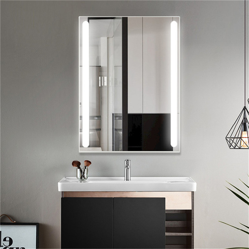 무덥다 안개 벽걸이 식 욕실 LED 거울, 3 색 등 이 달 려 있어 욕실 부품 에 사용 된다.